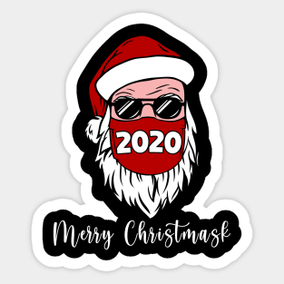 Merry Christmask 2020 Masked Santa For Christmas Pajamas Family Xmas Sticker